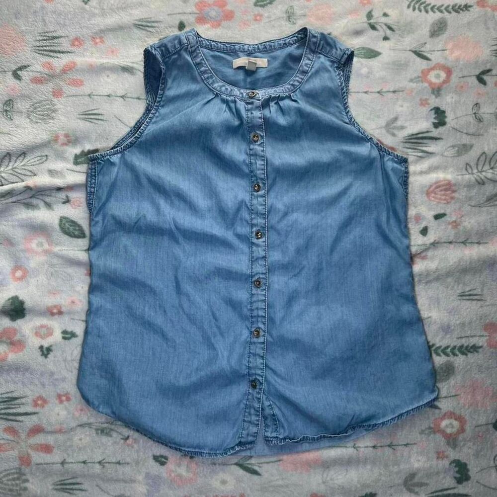 Banana Republic Denim Sleeveless Tank Top M - Coastal Western Preppy Minimalist